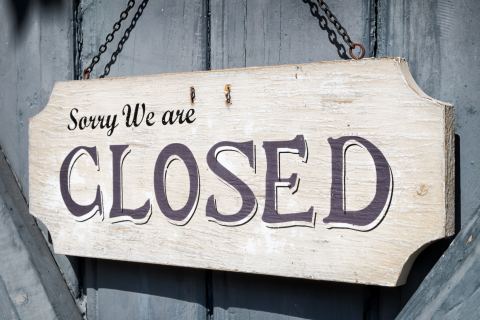closed sign at a shop - nice background