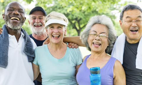 Senior Group Friends Exercise Relax Concept