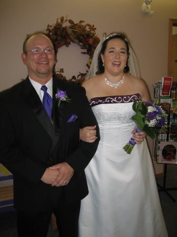 Mr. and Mrs. Hunt on their wedding day